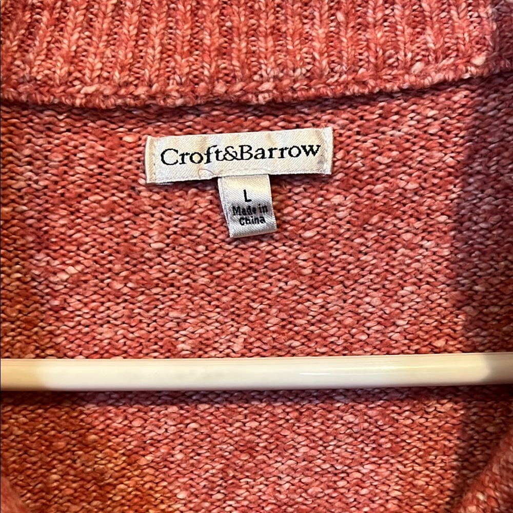 Croft & Barrow Coral Knit Pullover - Picture 2 of 4